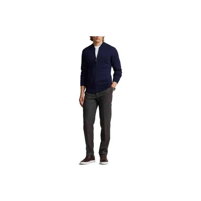 Polo Ralph Lauren Zip-up Felted Wool Navy Jumper-3