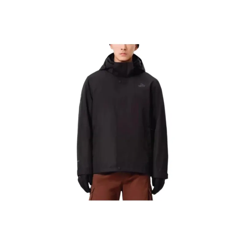 PELLIOT Classic 1.0 Water Resistant Windproof Breathable Wear Resistant Warm Windbreaker Jacket Unisex Obsidian Black-1