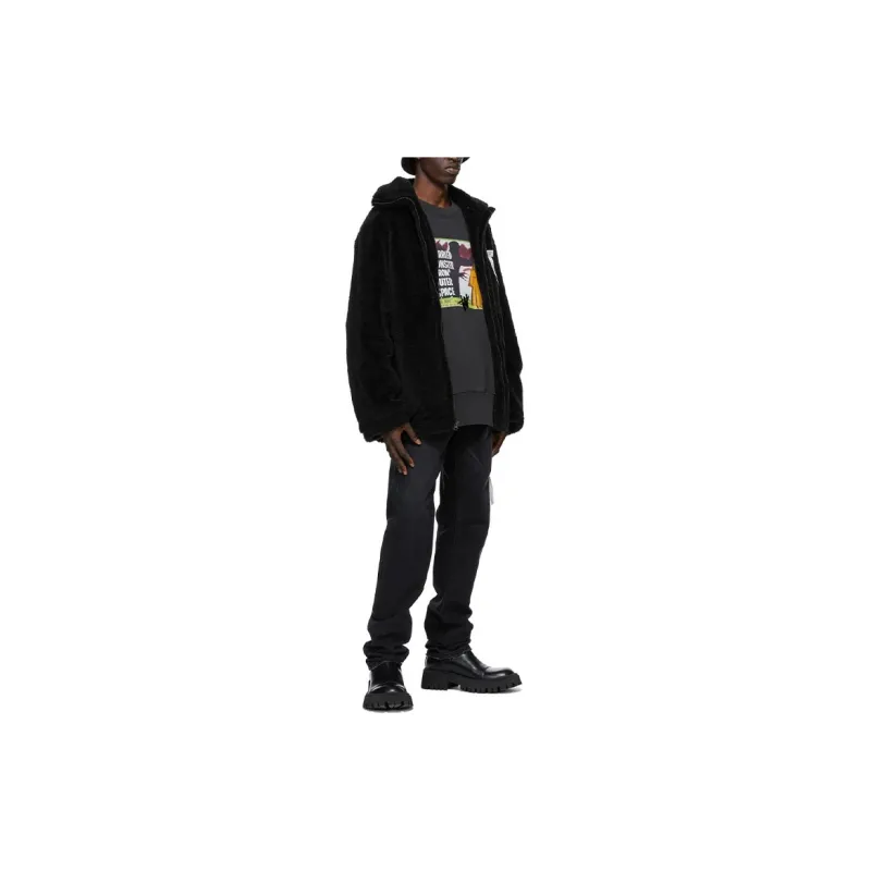 WE11DONE Leather Jackets Unisex Black-3