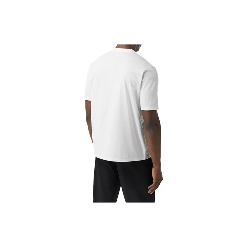 Burberry Drop Shoulder Sleeve T Shirt Men's White-2