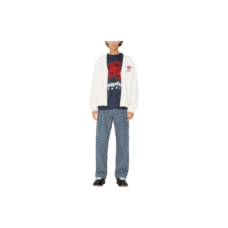 KENZO Drawn Varsity Embroidered Cardigan-5