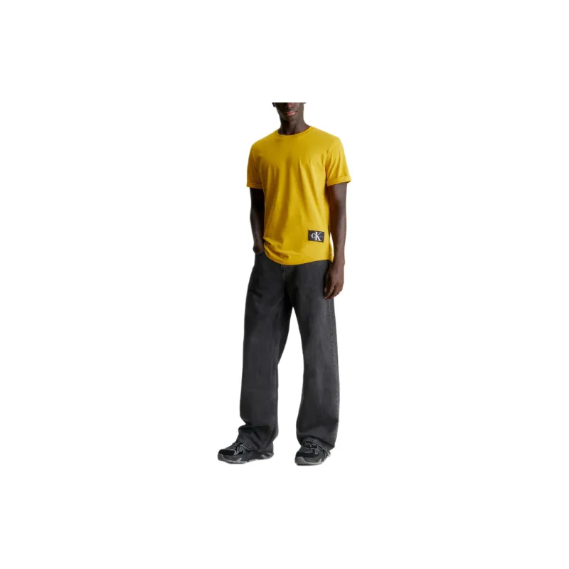 CALVIN KLEIN T-Shirt Men's Nourishing Yellow Europe Version-1