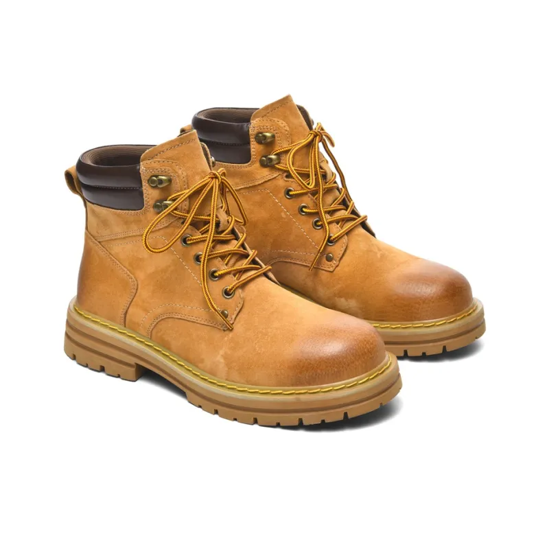 LONSDALE Height Increasing Abrasion Resistant Slip Resistant Mid Top Pigskin, Casual Versatile Martin Boots Unisex-2