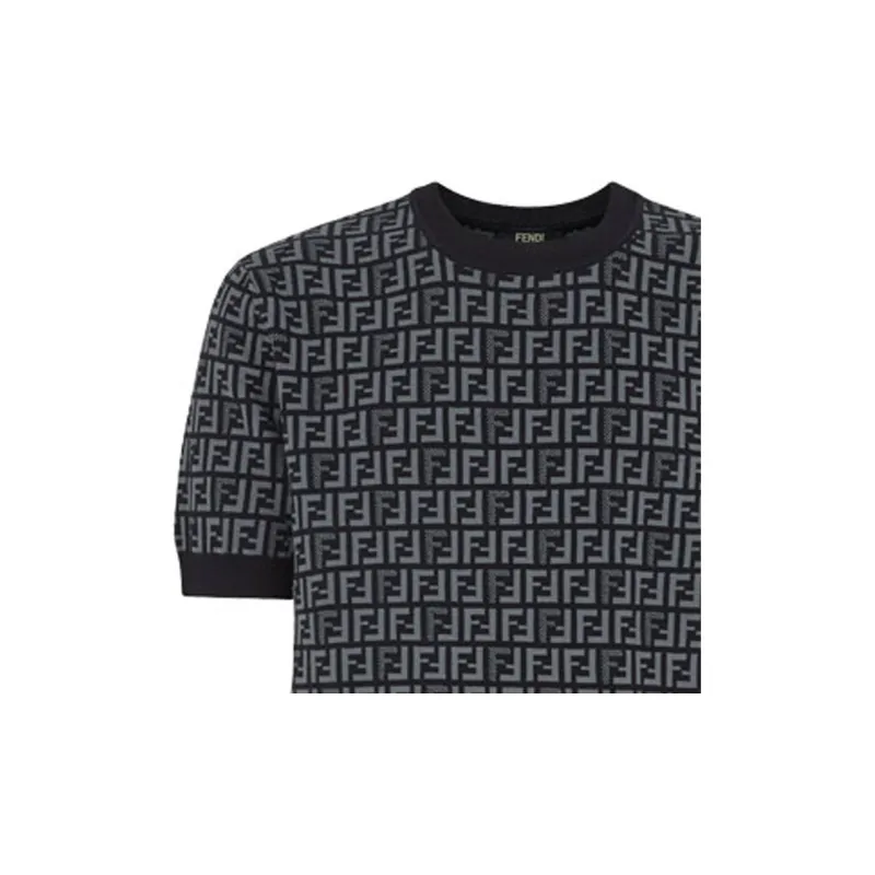 FENDI Ff Jacquard Short Sleeved Jumper-5