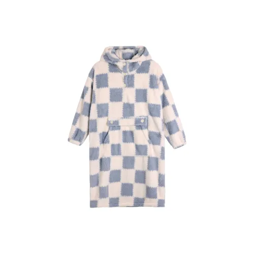 XIUDAI Nightgown Women's Blue White