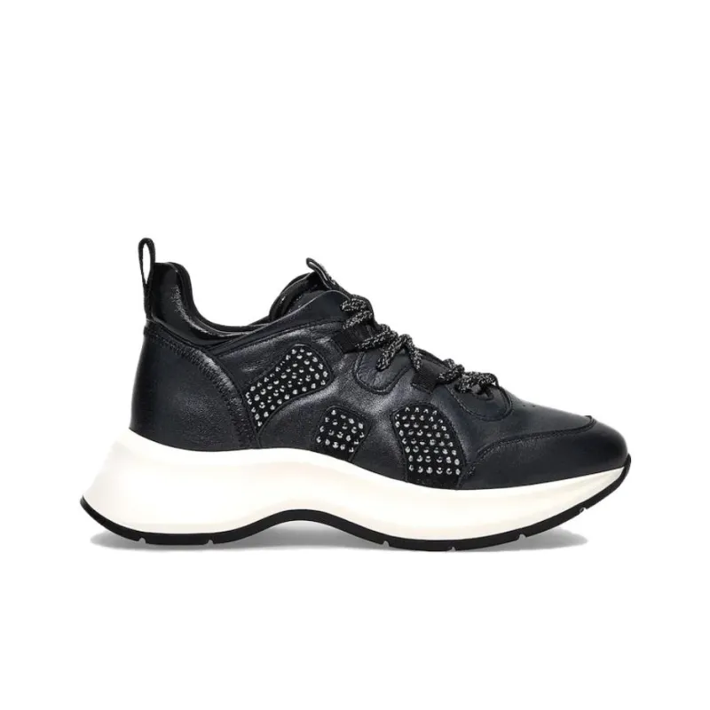 HOGAN H585 Shock Absorbers Slip Resistant, Abrasion Resistant, Lightweight Low Top Casual Shoes Women's Black-1