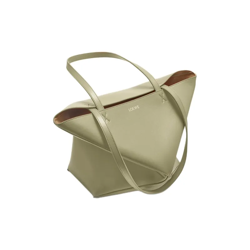 LOEWE Shiny Cow Leather Tote Bag, Shopping Bag, Handbag, Shoulder Bag Medium Size Women's Eucalyptus Green-2