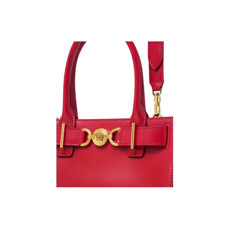 FANSIZHE Medusa '95 Cow Leather Tote Bag, Shopping Bag, Shoulder Bag, Crossbody Bag, Handbag Small Size Women's Red-3