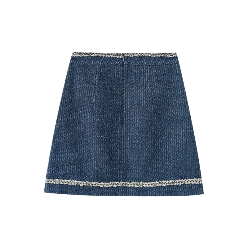 SHUIYUNJIAN Casual Short Skirts Women's Denim Blue-1