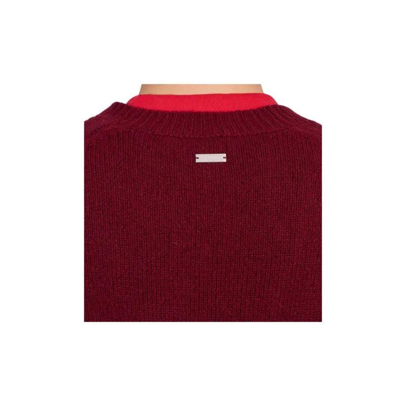 FERRAGAMO FW24 Cashmere Sweater Men Dark Red-4