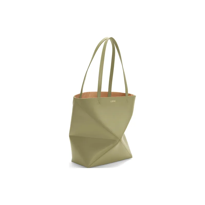 LOEWE Shiny Cow Leather Tote Bag, Shopping Bag, Handbag, Shoulder Bag Medium Size Women's Eucalyptus Green-1