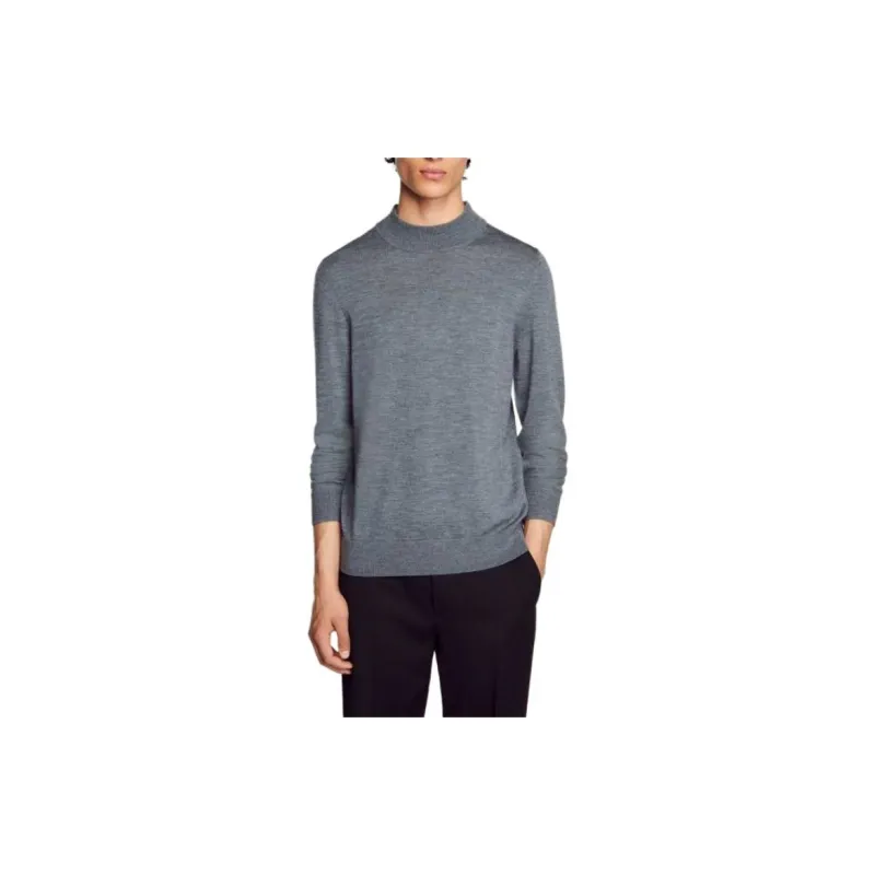 Sandro Funnel Neck Sweater Sweater Men's Light Gray-4