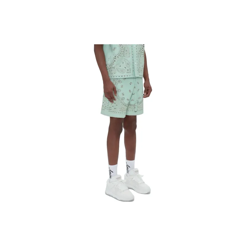 AMIRI Leather Bandana Shorts-3