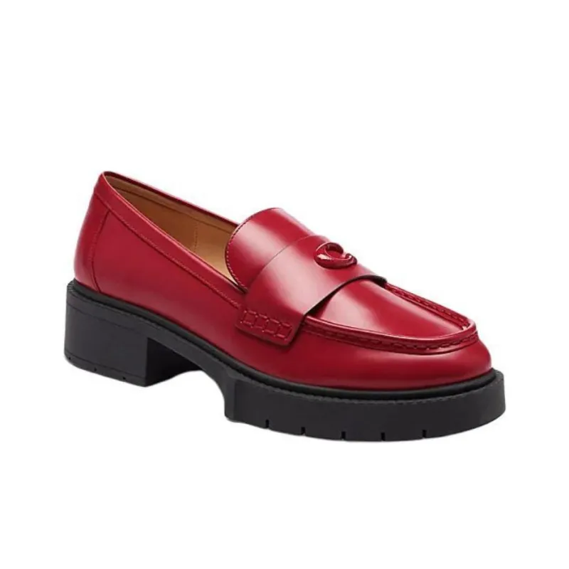COACH Leah Loafers 4cm Women's Red-2