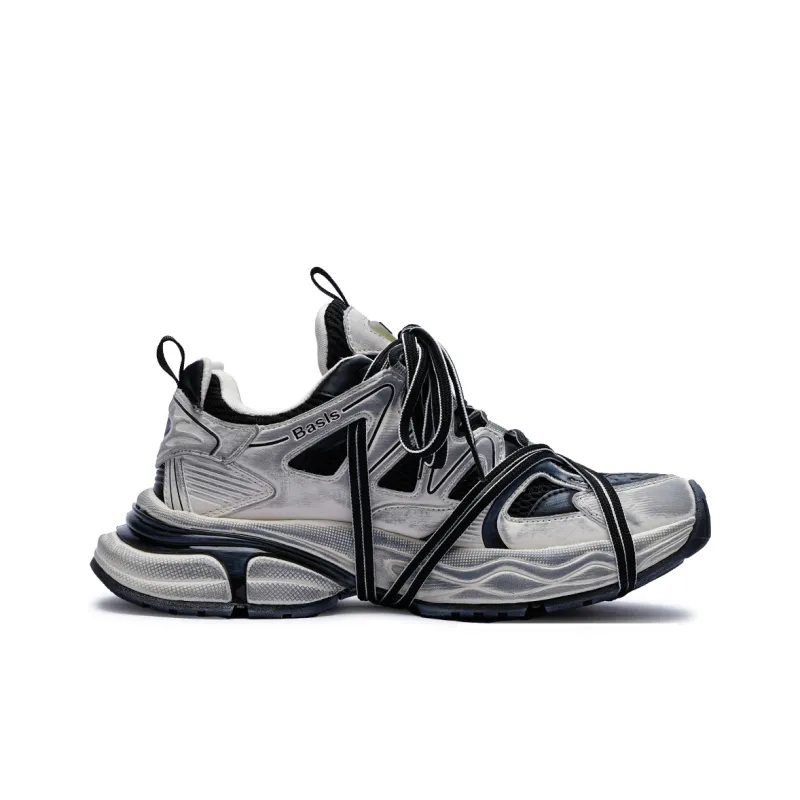BASLS Abrasion Resistant Breathable Height Increasing Low Top Chunky Sneakers Unisex-8