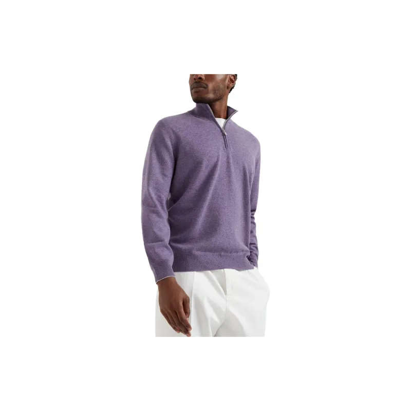 Brunello Cucinelli Funnel Neck Knitted Polo Shirt-1