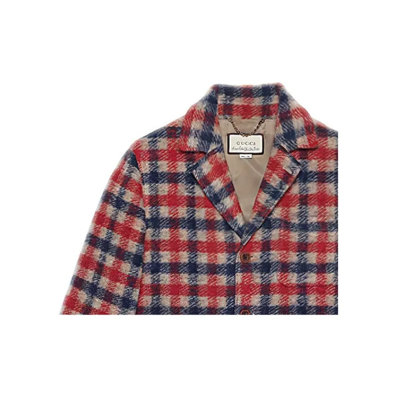 GUCCI Business Suits Coats Men's Tri-Color Plaid-5