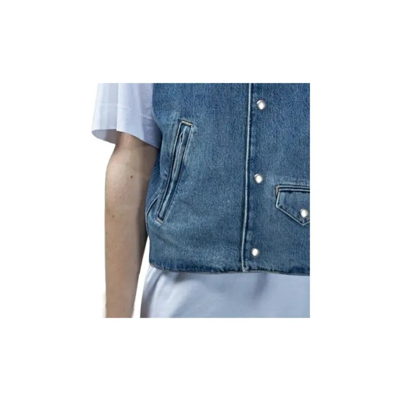 Givenchy Logo Embroidered Denim Vest-5