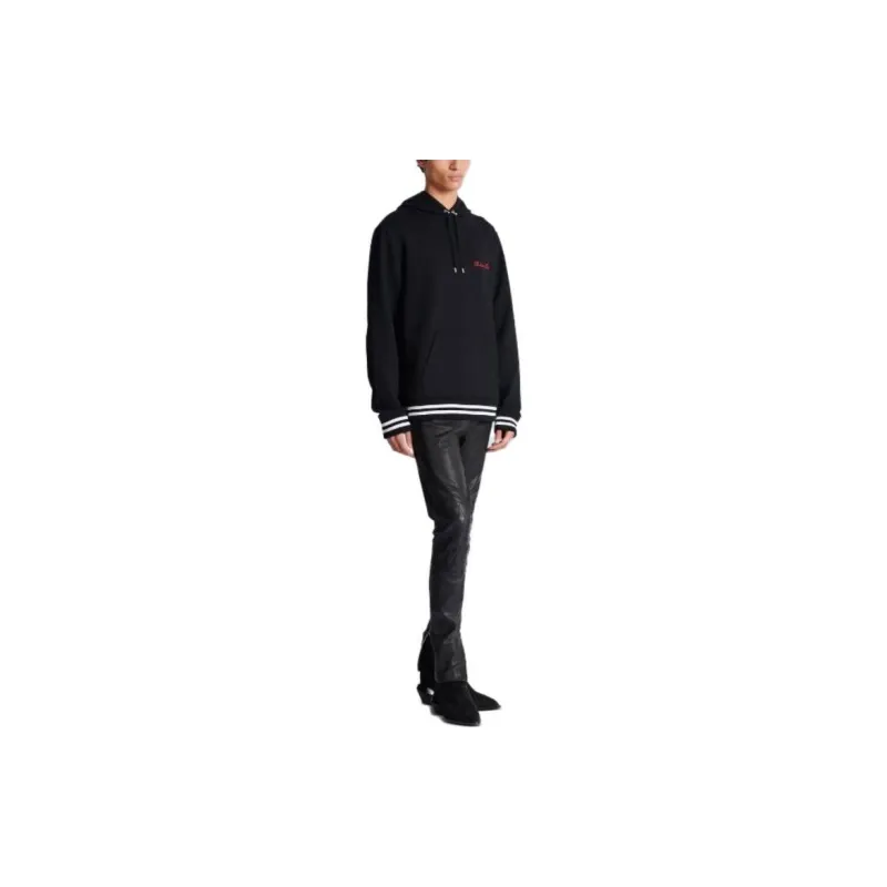 BALMAIN Signature Embroidered Drawstring Hoodie-3
