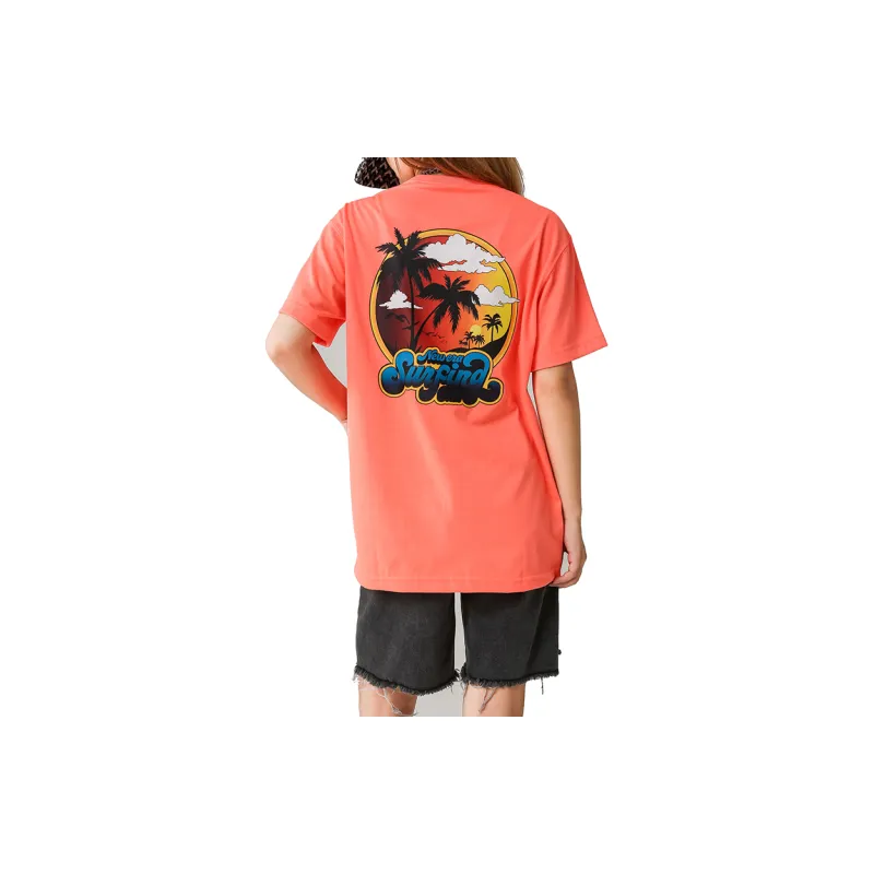 New Era T Shirt Unisex Orange Red-4