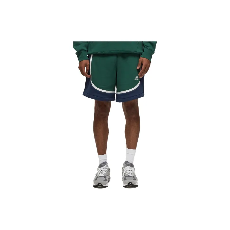 New Balance Hoops Fleece Team Casual Shorts Men's Green-2