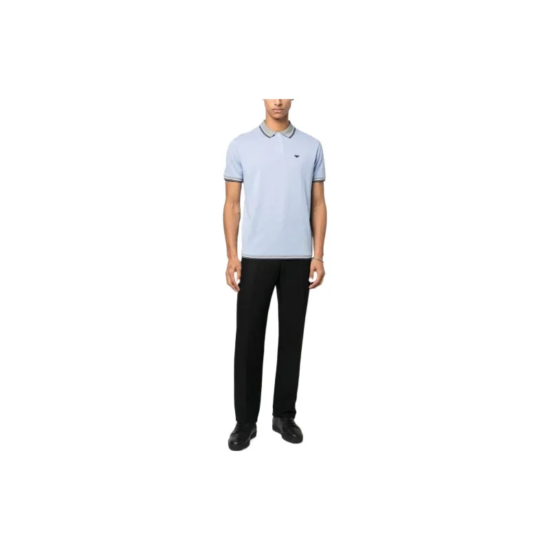 EMPORIO ARMANI SS23 Polo Shirt Men's Sky Blue-1