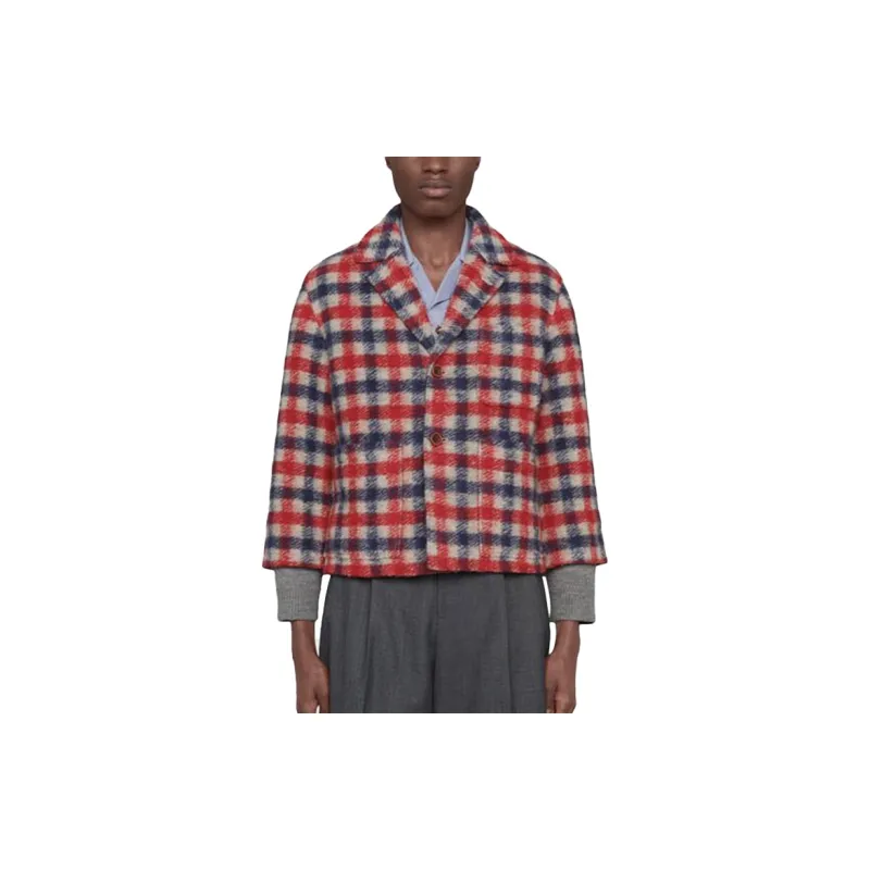 GUCCI Business Suits Coats Men's Tri-Color Plaid-1