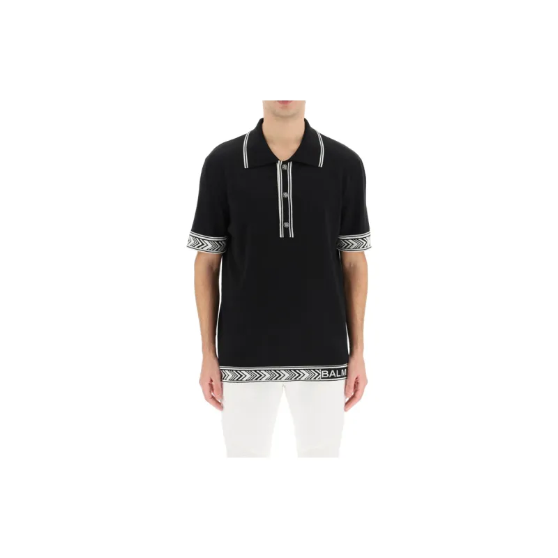 BALMAIN Polo Shirts Men Black-3