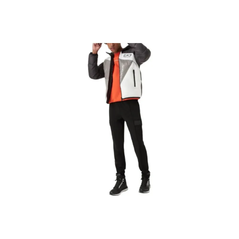 EMPORIO ARMANI EA7 Puffer Jacket Men's Gray White-2
