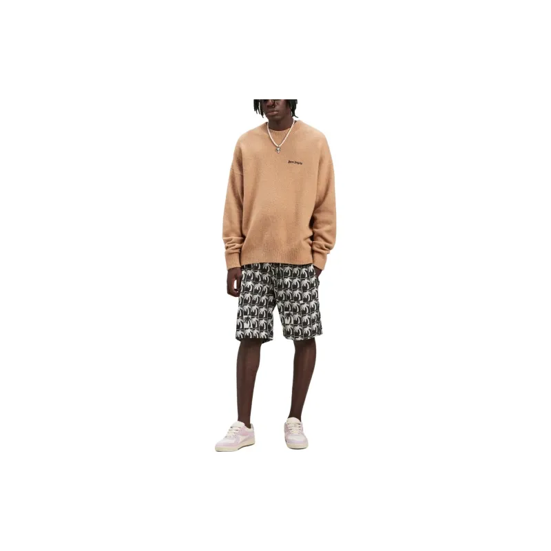 PALM ANGELS Logo Printed Drawstring Swim Shorts-4
