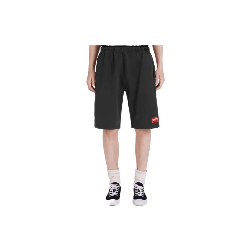 KENZO Logo-patch Cotton Shorts-4