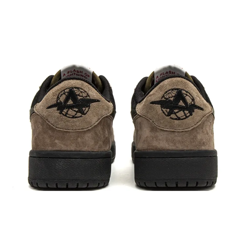 ADERSTAR Low Top Skateboard Shoes Unisex Black Brown-3