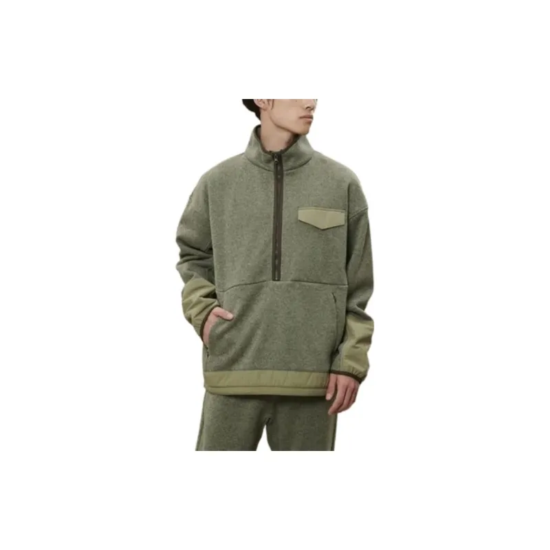 New Balance Half Zip Sweatshirts Men Green-1