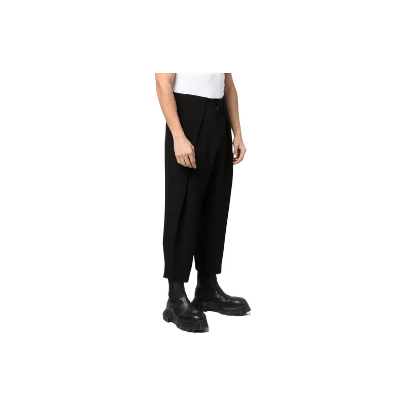 BALMAIN Side Folded Crepe Cropped Trousers-3