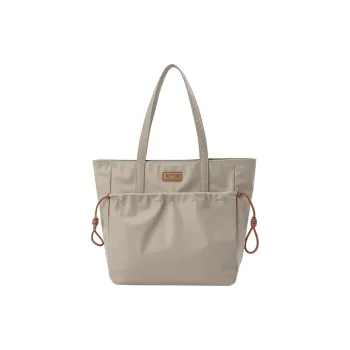 SEM/R Polyester Tote Bag Shopping Bag Shoulder Bags Large Size Women's Khaki/Black