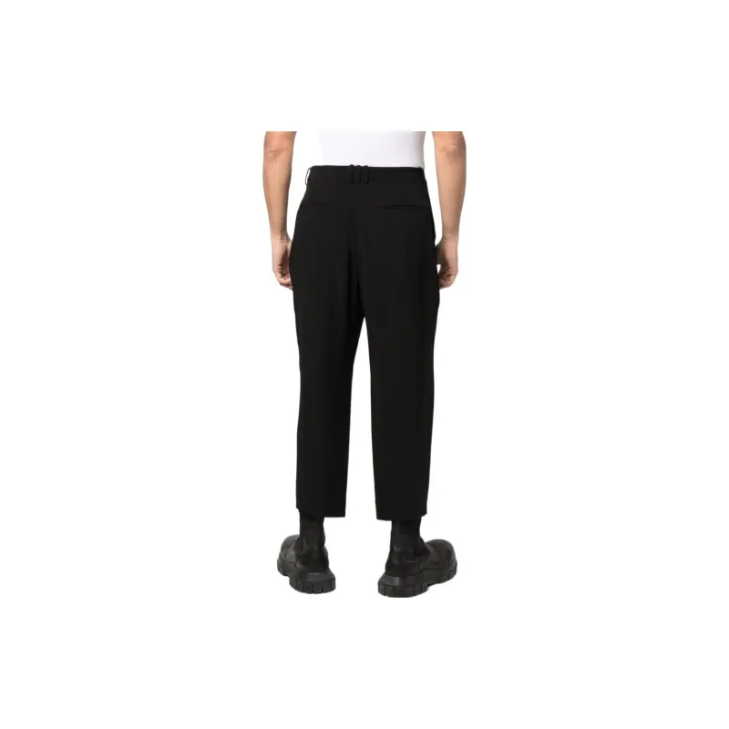 BALMAIN Side Folded Crepe Cropped Trousers-2