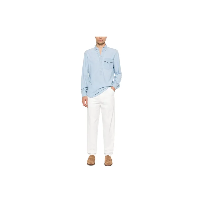 Brunello Cucinelli Straight Leg Twill Gabardine Trousers-1
