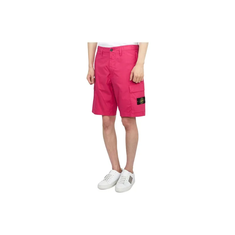 STONE ISLAND Cargo Shorts Men's Magenta-1