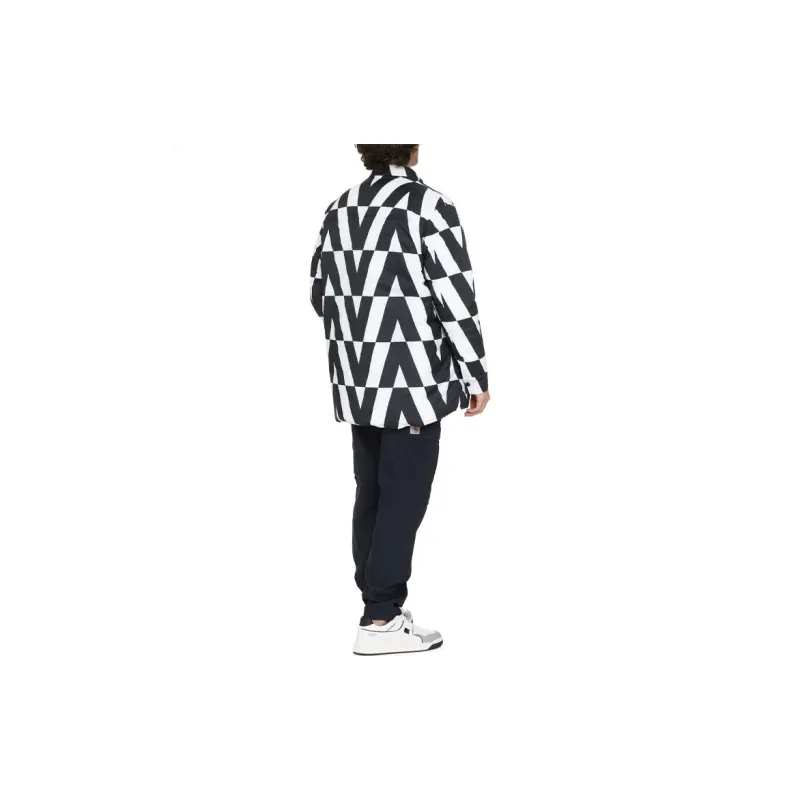 Valentino Mens Reversible Logoed Nylon Down Jacket Black-3