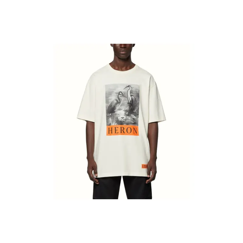 HERON PRESTON Herons Sketch Oversized T Shirt-2