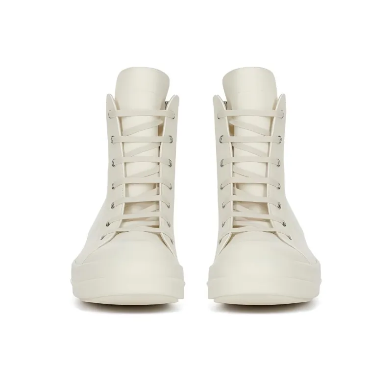 RICK OWENS/RO Anti Slip Wear Resistant High Top Skateboard Shoes Women's Beige-4