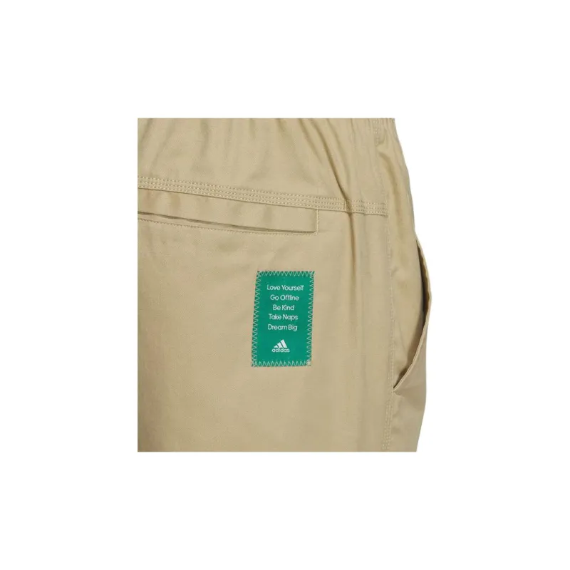 Adidas Wide Woven Pants Knitted Sweatpants Men's Light Khaki-4