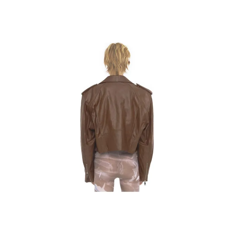 OSOI Leather Jacket Unisex Brown-4