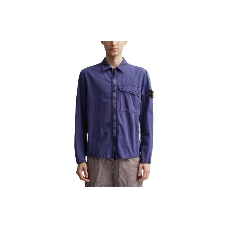 STONE ISLAND Compass Badge Zip up Overshirt-2