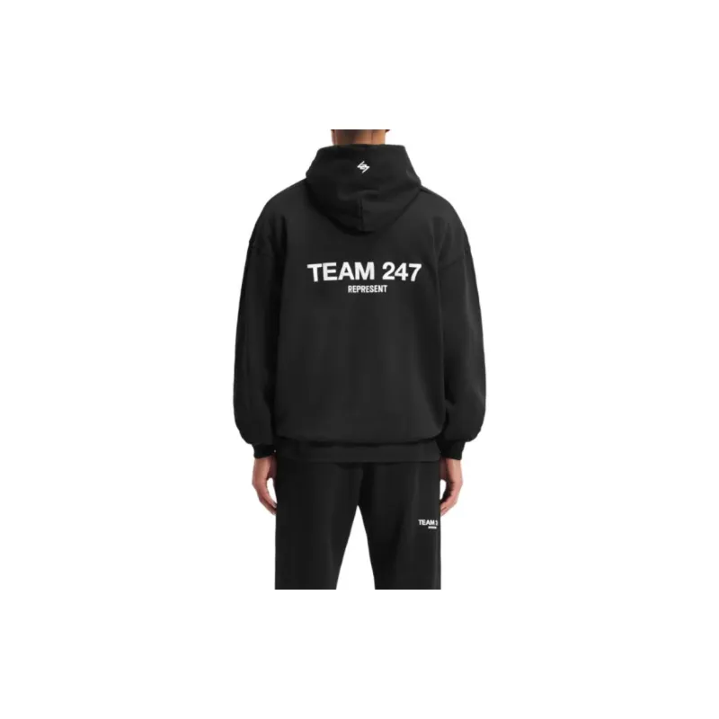 REPRESENT Team 247 Oversized Hoodie Sweatshirt Men's Black-6
