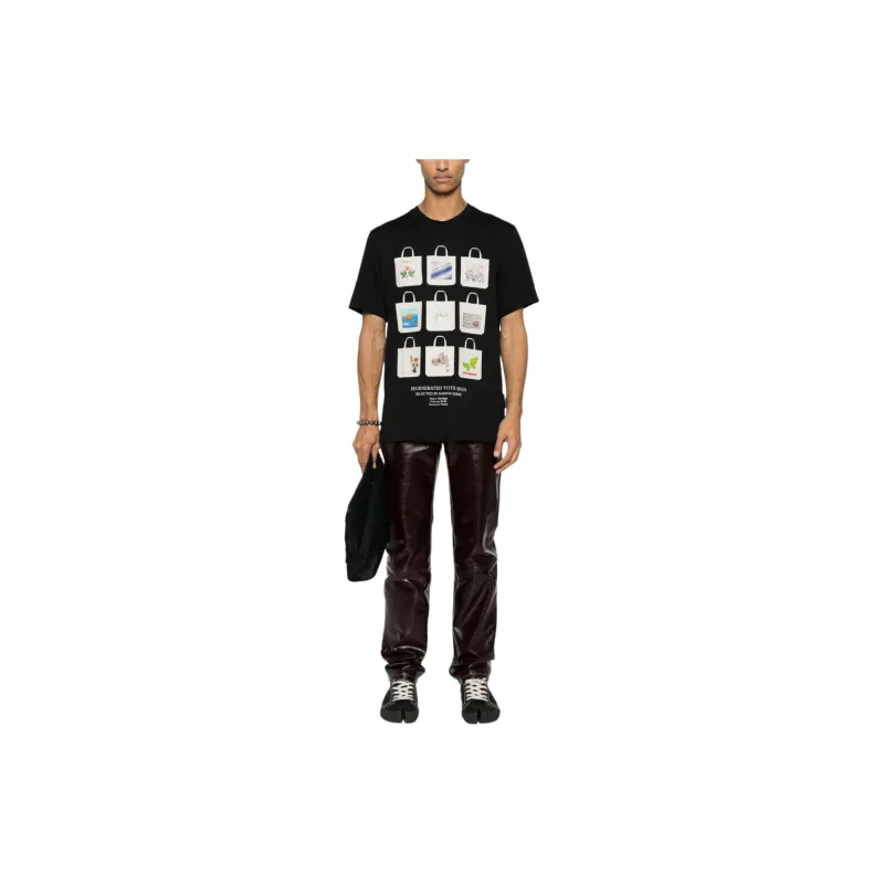 Marine Serre Tote Bags print T shirt-1