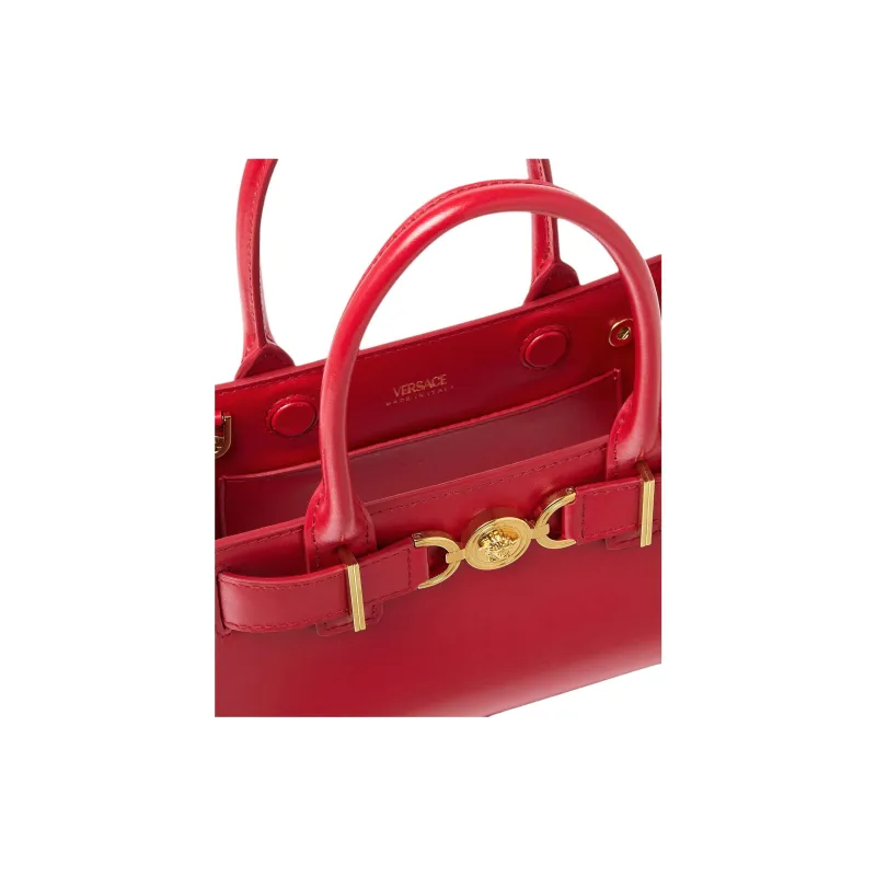 FANSIZHE Medusa '95 Cow Leather Tote Bag, Shopping Bag, Shoulder Bag, Crossbody Bag, Handbag Small Size Women's Red-4