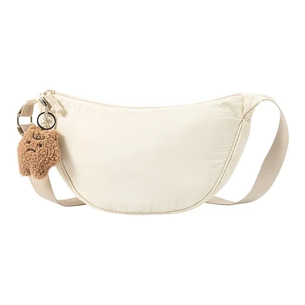 SEM/R Nylon Shoulder Bag Crossbody Bag Medium Size Women's Milk White/Black-0