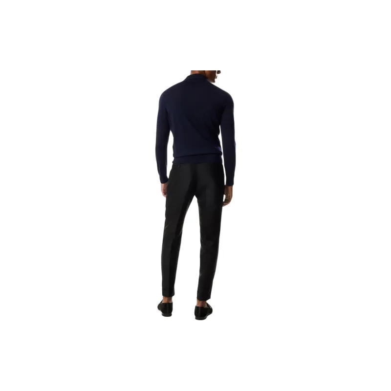 TOM FORD Long Sleeved Knitted Polo Shirt-2