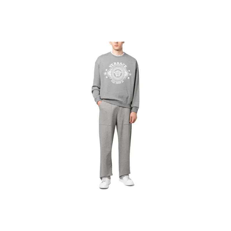 VERSACE Logo Printed Crewneck Sweatshirt-1